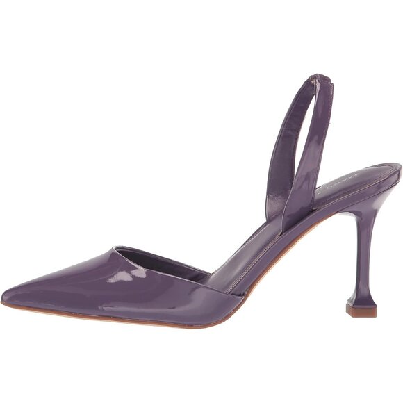 Marc Fisher Womens Purple Leather Closed Pointed Toe Hadya Slingback Pumps Shoes - Picture 8 of 8